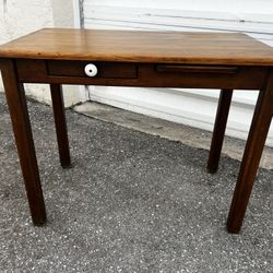 Vintage Antique Solid Wooden Single Drawer Small Desk Table! Sturdy.  32x18.5x26in