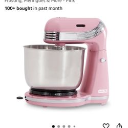 Dash Stand Mixer (Electric Mixer for Everyday Use): 6 Speed Stand Mixer with 3 Quart Stainless Steel Mixing Bowl, Dough Hooks & Mixer Beaters for Dres