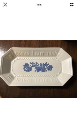 Pfaltzgraff Yorktowne Joyous Heart Bread Serving Tray / Plate / Dish USA
