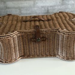 Wicker Basket Dog Bone Shape For Dog Supplies 