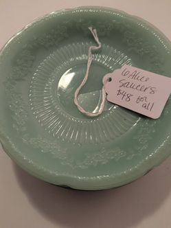 Fire king Alice saucers set of 6