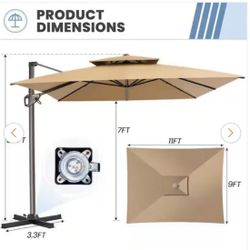11x9 Cantilever Patio umbrella
