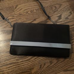 NWT Black Satin Evening Bag