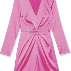 The Drop Women's Tate Twist-Front Deep V-Neck Mini Dress