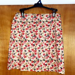 Womens Floral Skirt, Size 9/10