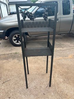 2 Tier Black Metal Fruit/Veg Stand with Removable Baskets
