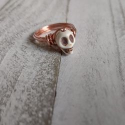 Custom Handmade Wire Wrap Skull Ring