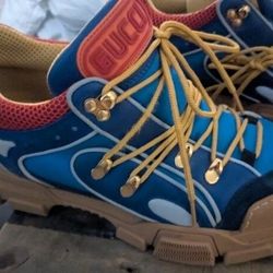 12 Size Blue Gucci Flashtrek Hiking Sneakers