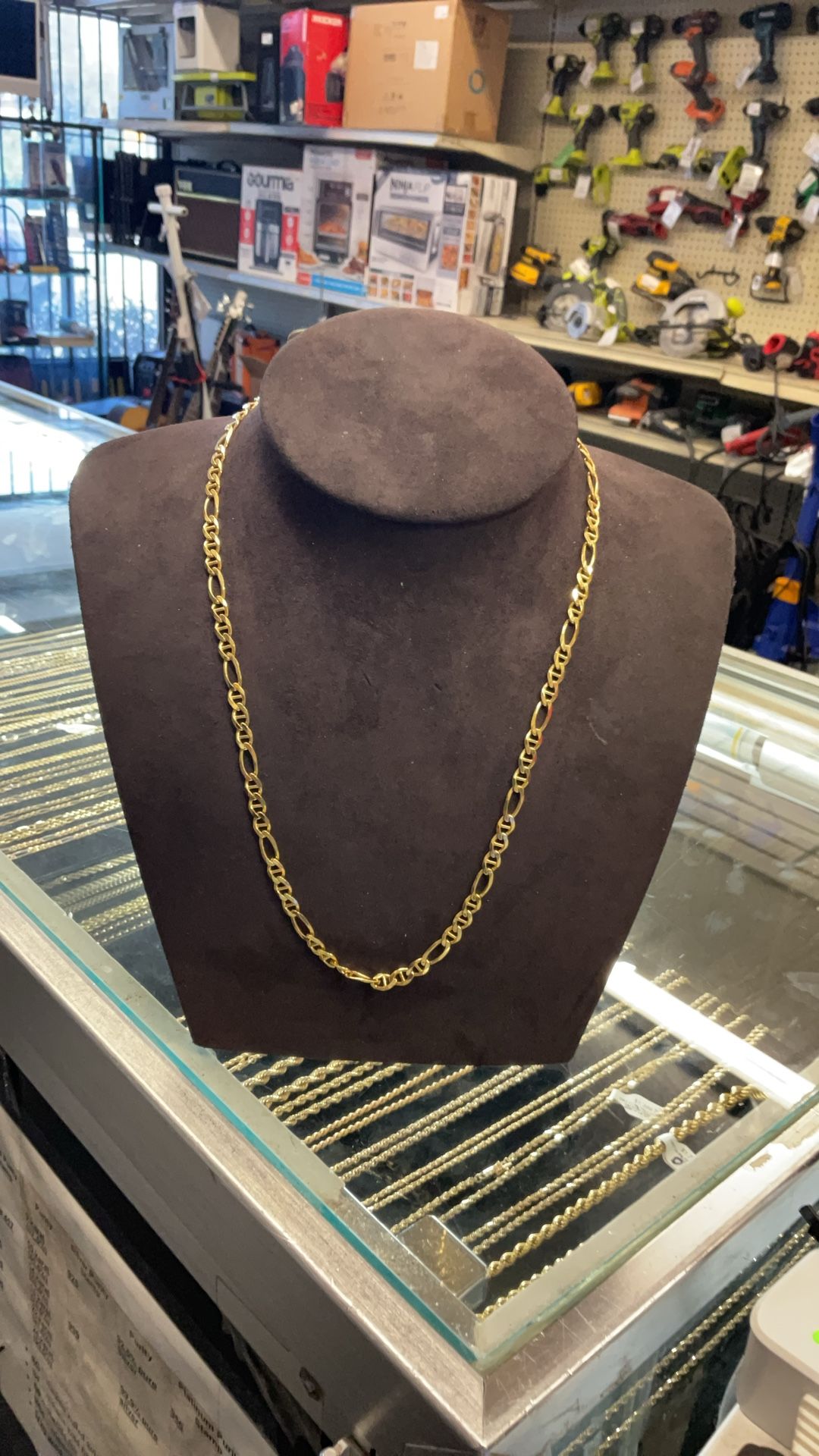 10KT Gold Figaro Chain I-2443
