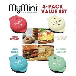MyMini Box Set - waffle maker, griddle, donut and omelette maker