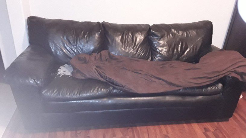 Black pleather couch