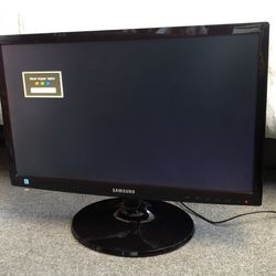 Samsung 24” LED Monitor S24F350 Slim Design Adjustable View Angle !!!WORKING!!! HDMI Wire & Power Cord (Silver Lake)