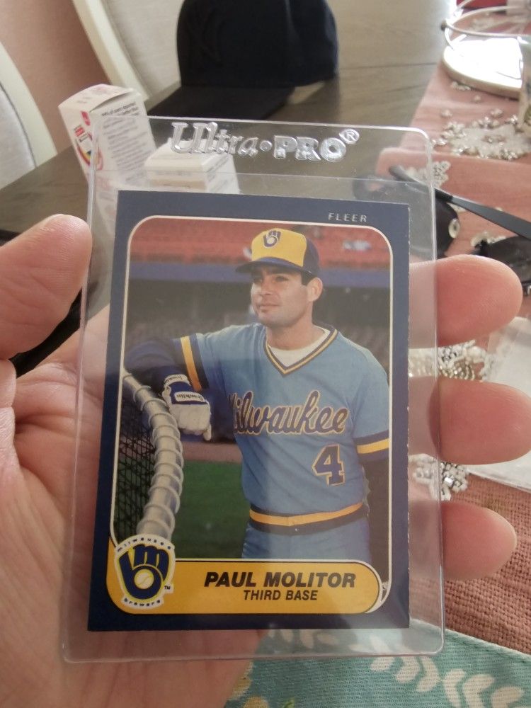 Paul Molitor Milwaukee Brewers '86 Fleer Baseball Card