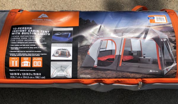 Ozark Trails 10 Person Instant Cabin Tent W Led Lights For Sale