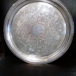 Antique Copper Silverplate Serving Tray