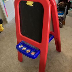 Kids Easel - Chalkboard And Dry Erase Art Stand With Supplies
