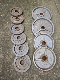 180lb Rusty Olympic Weight Plates Set