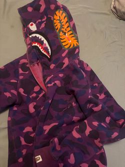 BAPE Shark Full-Zip Hoodie Purple Camo