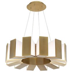 Modern Forms Chronos 12-Light LED Suspension Pendant – Aged Brass – Designer Chandelier