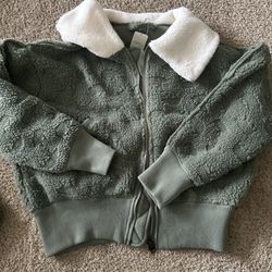 Free People Olive Sherpa Coat