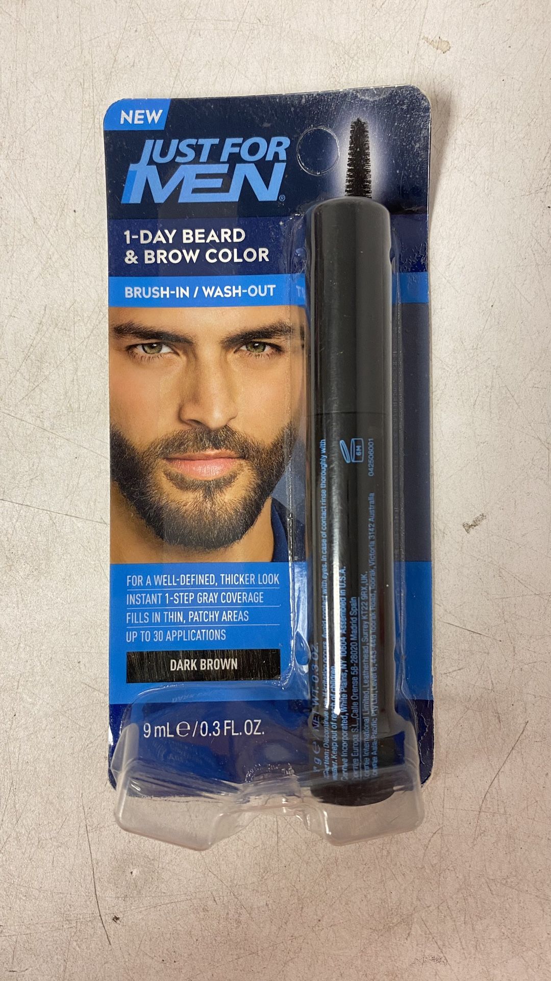 JUST FOR MEN 1-Day BEARD & BROW Temporary COLOR for Beard & Eyebrows DARK BROWN