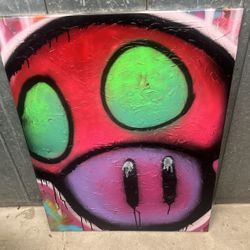 Custom toadstool mario painting