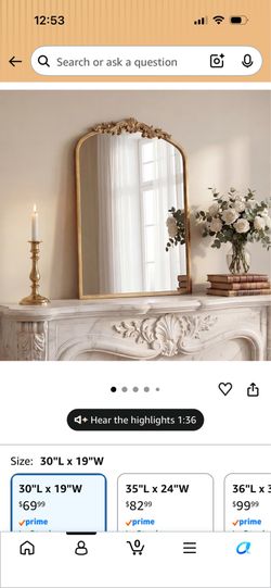 Gold vintage mirror from Amazon