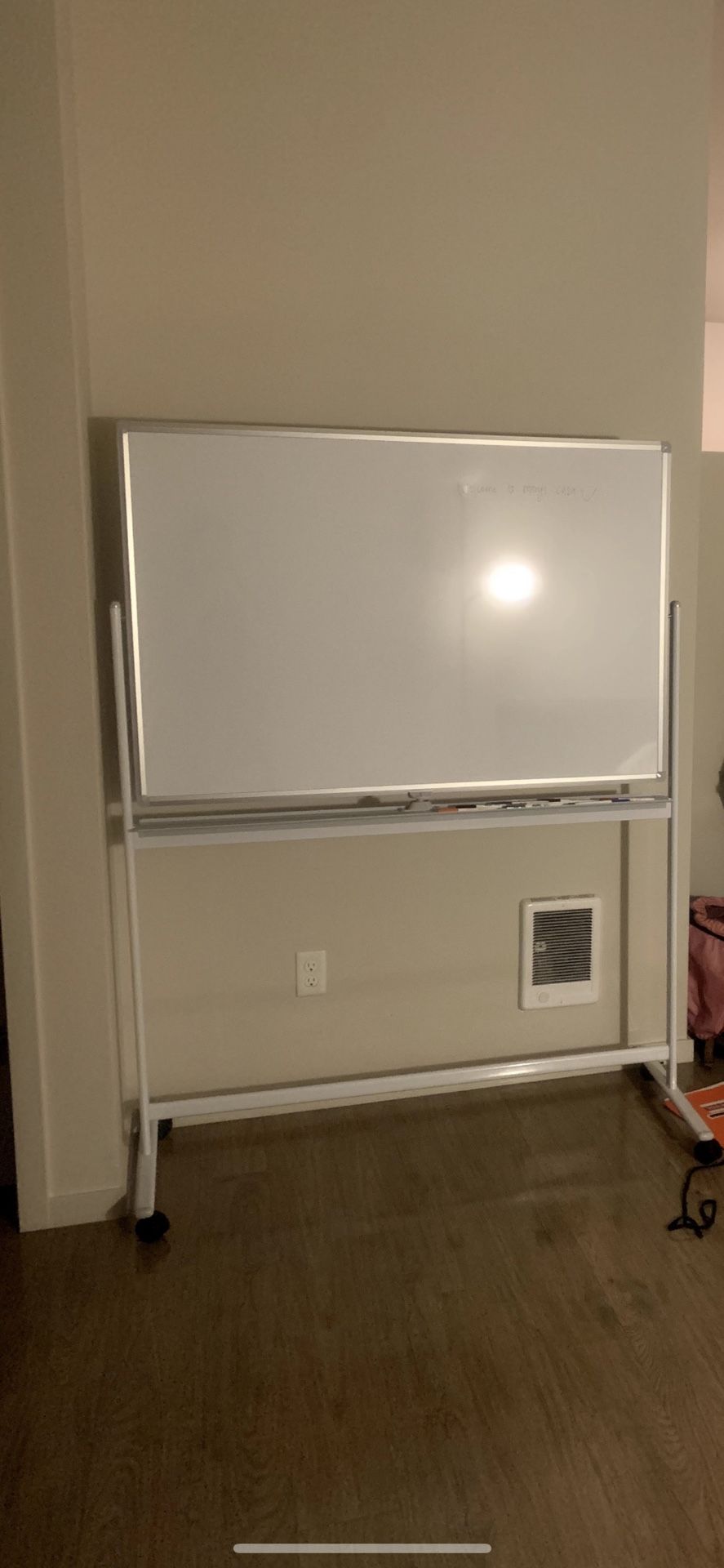 Large Double Sided Rolling Whiteboard Approx 48”x32”