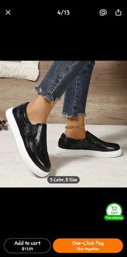 Black Slip On Light Weight Sneakers Womens Size 8 NEW