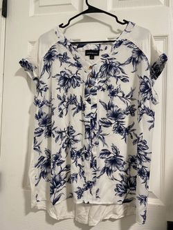 Blue+white Top