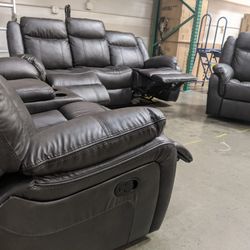 Brand New Three-piece Couch Set With Five RECLINERS!!