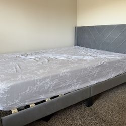 Queen Bed Frame and Mattress