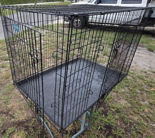 Dog / Cat / Animal - Cage / Crate / Kennel / Carrier - Collapsible, Double-Door Large XL Extra Training