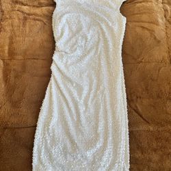 White Sequined Dress 