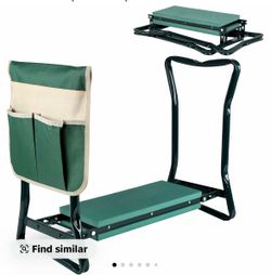 Folding Garden Kneeler Bench with Tool Bag