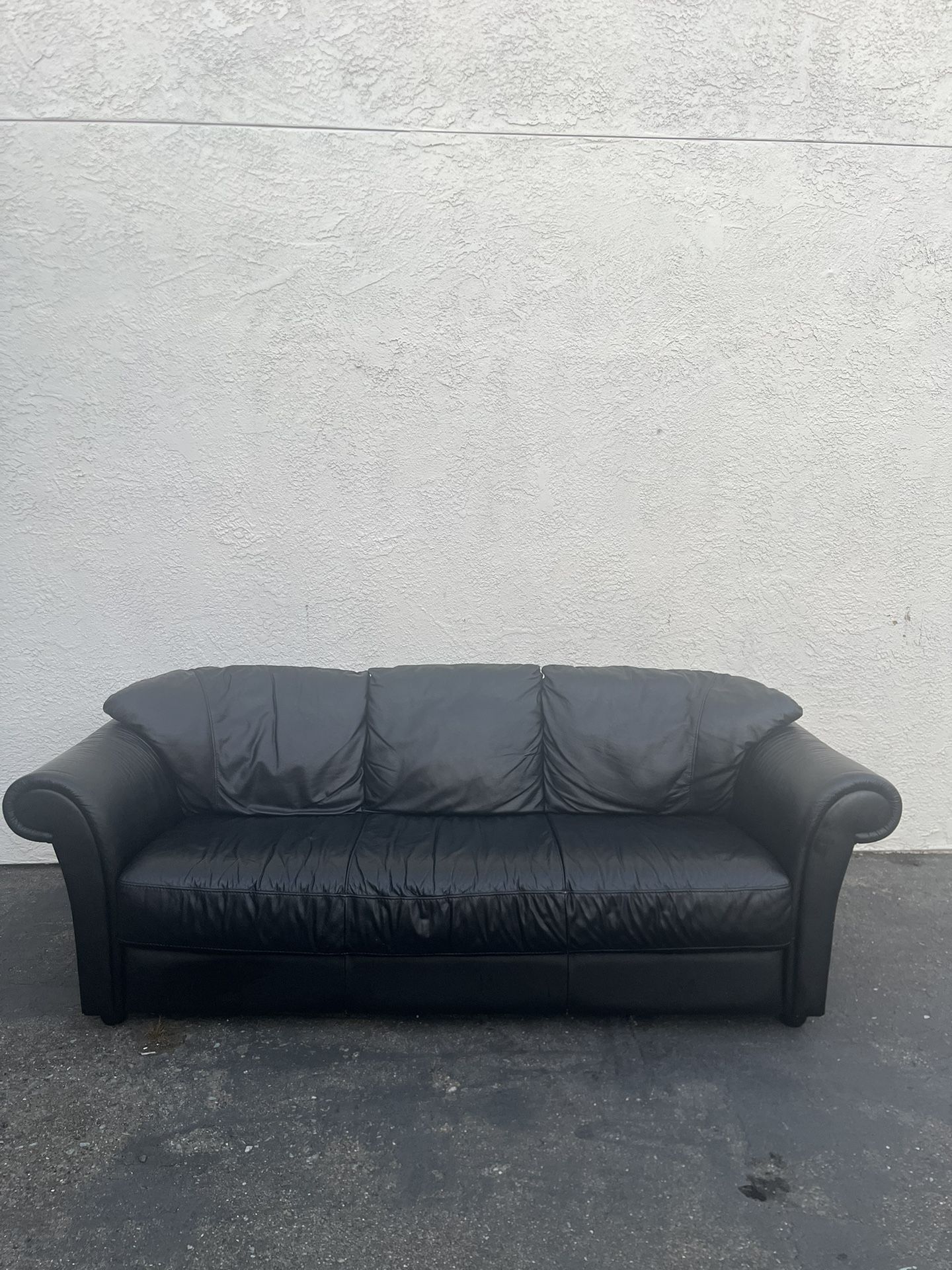 FREE DELIVERY - Very Nice Black Leather Couch