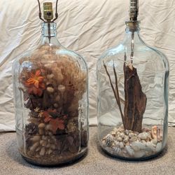 Glass jug lamps, vintage & unique