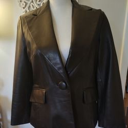 Banana Republic Dark Brown Leather Jacket For Sale