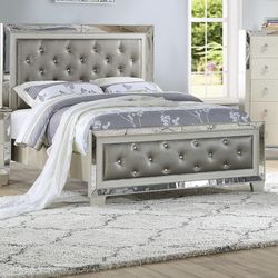 Mirrored Queen Size Bed frame set 