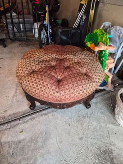 Large Vintage Upholstered Ottoman