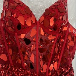 Party Dress Red Sequin Corset 