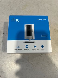 Ring Indoor Cam 2nd Gen Plug-In 1080p HD WiFi Security Camera White Ships Free