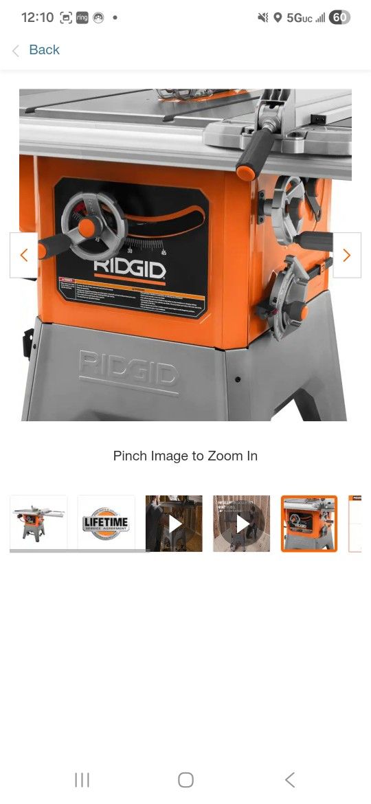 RIDGID 13 Amp 10 in. Professional Cast Iron Table Saw 