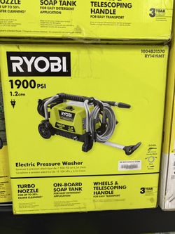 NEW IN BOX RYOBI 1900 PSI 1.2 GPM Cold Water Wheeled Corded Electric Pressure Washer