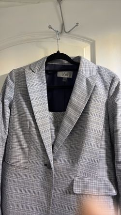 Le Suit Gray Plaid Blazer