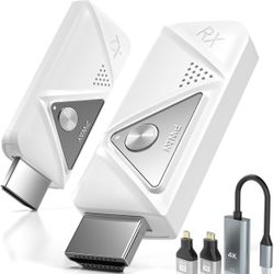 🌼💰6️⃣0️⃣Wireless HDMI Transmitter and Receiver, 4K Decode Plug and Play 1080P Portable Wireless HDMI Extender Set, Support 2.4G/5GHz, for Streaming 