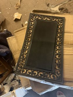 Set of 2,18" X 30" Black Rubber Outdoor Door Mat