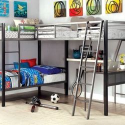 Triple Twin Bunk Bed - Mattress Sold Separate (Free Delivery)