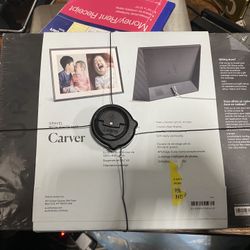 Carver Mat 10.1" Digital Picture Frame with Unlimited Storage - Gravel with White Mat