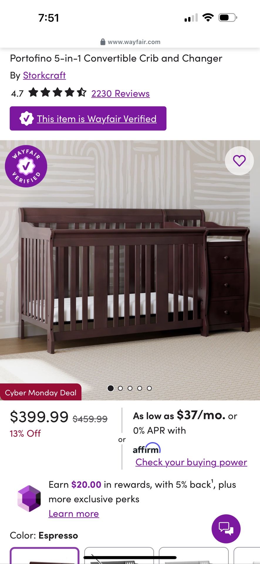 Baby Crib 5 In 1